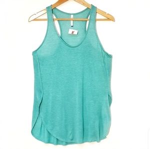 $44 Tresics Split Tank Top Turquoise Shirt